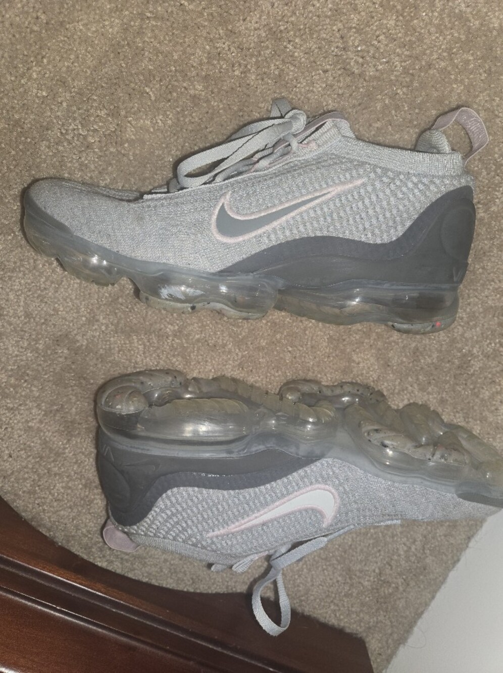 Nike Women’s Grey Pink Air VaporMax Slip-On Sneakers